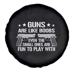 Funny Gun Lover Spare Tire Cover Guns Are Like Boobs Titties Joke Pistol TS02 Print Your Wear