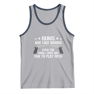 Funny Gun Lover Tank Top Guns Are Like Boobs Titties Joke Pistol TS02 Athletic Heather Navy Print Your Wear