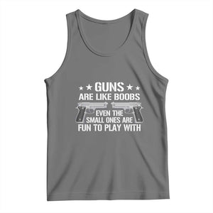 Funny Gun Lover Tank Top Guns Are Like Boobs Titties Joke Pistol TS02 Black Heather Print Your Wear