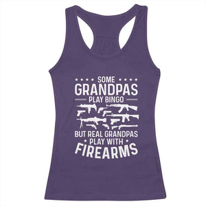 Funny Gun Grandpa Racerback Tank Top Real Grandpas Play With Firearms Guns Owner Lover TS02 Purple Print Your Wear