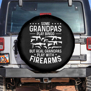 Funny Gun Grandpa Spare Tire Cover Real Grandpas Play With Firearms Guns Owner Lover TS02 No hole Black Print Your Wear