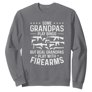 Funny Gun Grandpa Sweatshirt Real Grandpas Play With Firearms Guns Owner Lover TS02 Charcoal Print Your Wear