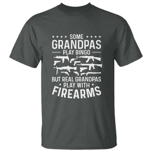 Funny Gun Grandpa T Shirt Real Grandpas Play With Firearms Guns Owner Lover TS02 Dark Heather Print Your Wear