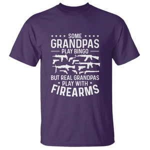 Funny Gun Grandpa T Shirt Real Grandpas Play With Firearms Guns Owner Lover TS02 Purple Print Your Wear