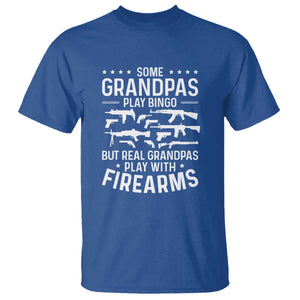 Funny Gun Grandpa T Shirt Real Grandpas Play With Firearms Guns Owner Lover TS02 Royal Blue Print Your Wear