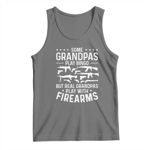 Funny Gun Grandpa Tank Top Real Grandpas Play With Firearms Guns Owner Lover TS02 Black Heather Print Your Wear