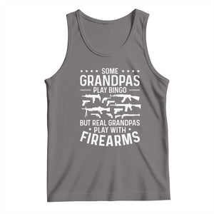 Funny Gun Grandpa Tank Top Real Grandpas Play With Firearms Guns Owner Lover TS02 Deep Heather Print Your Wear