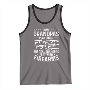 Funny Gun Grandpa Tank Top Real Grandpas Play With Firearms Guns Owner Lover TS02 Deep Heather Black Print Your Wear