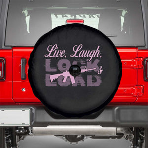 Funny Gun Girls Spare Tire Cover Live Laugh Lock And Load Guns Lover Girl Owner 2A TS02 Black Print Your Wear