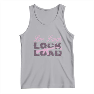 Funny Gun Girls Tank Top Live Laugh Lock And Load Guns Lover Girl Owner 2A TS02 Athletic Heather Print Your Wear