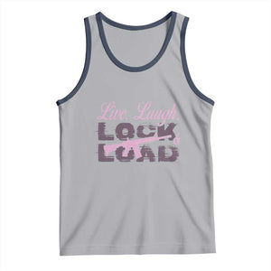 Funny Gun Girls Tank Top Live Laugh Lock And Load Guns Lover Girl Owner 2A TS02 Athletic Heather Navy Print Your Wear