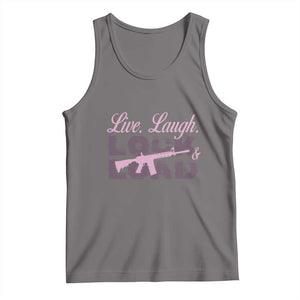 Funny Gun Girls Tank Top Live Laugh Lock And Load Guns Lover Girl Owner 2A TS02 Deep Heather Print Your Wear