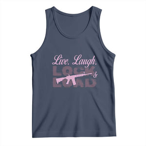 Funny Gun Girls Tank Top Live Laugh Lock And Load Guns Lover Girl Owner 2A TS02 Navy Print Your Wear