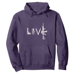 Gun Lover Hoodie LOVE AR15 Handgun Grenade TS02 Purple Print Your Wear