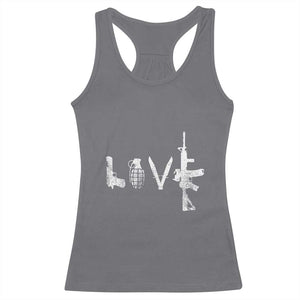 Gun Lover Racerback Tank Top LOVE AR15 Handgun Grenade TS02 Charcoal Print Your Wear