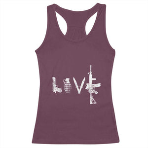 Gun Lover Racerback Tank Top LOVE AR15 Handgun Grenade TS02 Maroon Print Your Wear