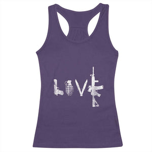 Gun Lover Racerback Tank Top LOVE AR15 Handgun Grenade TS02 Purple Print Your Wear