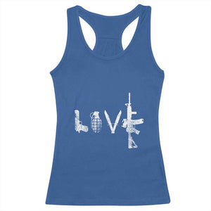 Gun Lover Racerback Tank Top LOVE AR15 Handgun Grenade TS02 Royal Blue Print Your Wear