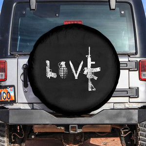 Gun Lover Spare Tire Cover LOVE AR15 Handgun Grenade TS02 No hole Black Print Your Wear