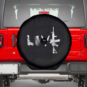 Gun Lover Spare Tire Cover LOVE AR15 Handgun Grenade TS02 Black Print Your Wear