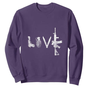 Gun Lover Sweatshirt LOVE AR15 Handgun Grenade TS02 Purple Print Your Wear