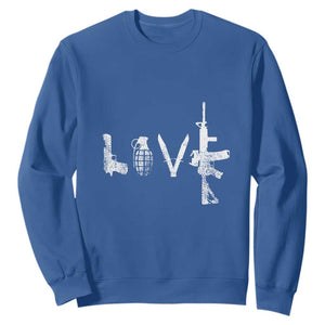 Gun Lover Sweatshirt LOVE AR15 Handgun Grenade TS02 Royal Blue Print Your Wear