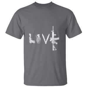 Gun Lover T Shirt LOVE AR15 Handgun Grenade TS02 Charcoal Print Your Wear