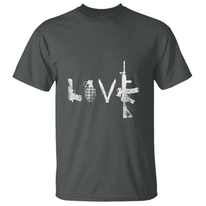 Gun Lover T Shirt LOVE AR15 Handgun Grenade TS02 Dark Heather Print Your Wear