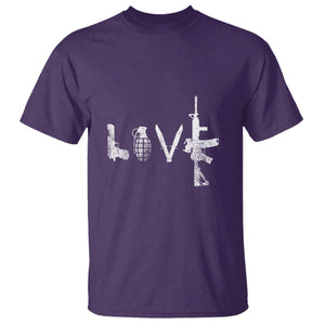 Gun Lover T Shirt LOVE AR15 Handgun Grenade TS02 Purple Print Your Wear