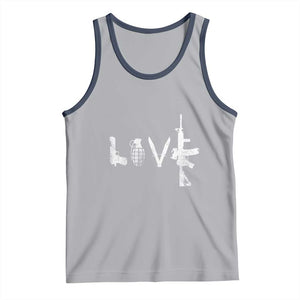 Gun Lover Tank Top LOVE AR15 Handgun Grenade TS02 Athletic Heather Navy Print Your Wear