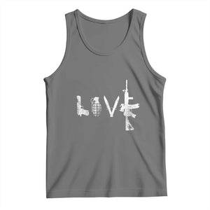 Gun Lover Tank Top LOVE AR15 Handgun Grenade TS02 Black Heather Print Your Wear