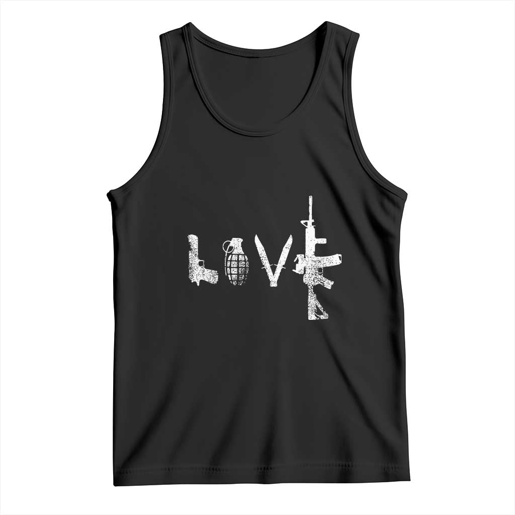 Gun Lover Tank Top LOVE AR15 Handgun Grenade TS02 Black Print Your Wear