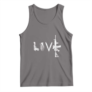 Gun Lover Tank Top LOVE AR15 Handgun Grenade TS02 Deep Heather Print Your Wear