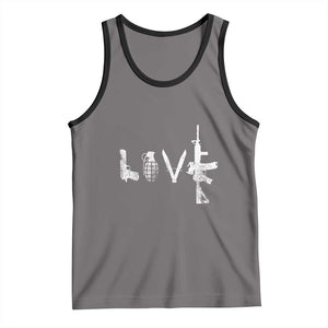 Gun Lover Tank Top LOVE AR15 Handgun Grenade TS02 Deep Heather Black Print Your Wear