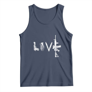 Gun Lover Tank Top LOVE AR15 Handgun Grenade TS02 Navy Print Your Wear