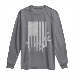 American Flag Rifle Guns Long Sleeve Shirt Cool Pro Gun Retro Distressed TS02 Charcoal Print Your Wear