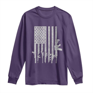 American Flag Rifle Guns Long Sleeve Shirt Cool Pro Gun Retro Distressed TS02 Purple Print Your Wear