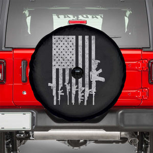 American Flag Rifle Guns Spare Tire Cover Cool Pro Gun Retro Distressed TS02 Black Print Your Wear