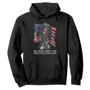 Gun Right 2A Hoodie My Rights Don't End Where Your Feelings Begin Retro Betsy Ross Flag TS02 Black Print Your Wear