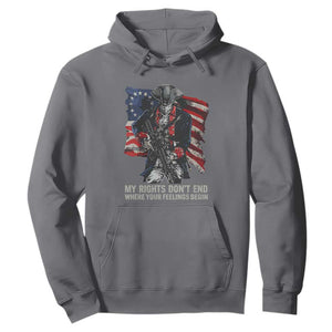 Gun Right 2A Hoodie My Rights Don't End Where Your Feelings Begin Retro Betsy Ross Flag TS02 Charcoal Print Your Wear