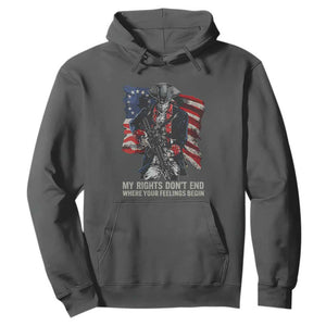 Gun Right 2A Hoodie My Rights Don't End Where Your Feelings Begin Retro Betsy Ross Flag TS02 Dark Heather Print Your Wear