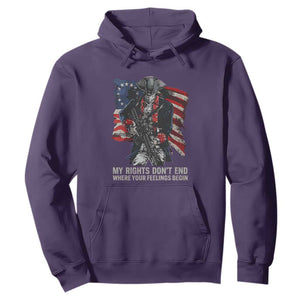 Gun Right 2A Hoodie My Rights Don't End Where Your Feelings Begin Retro Betsy Ross Flag TS02 Purple Print Your Wear