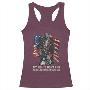 Gun Right 2A Racerback Tank Top My Rights Don't End Where Your Feelings Begin Retro Betsy Ross Flag TS02 Maroon Print Your Wear