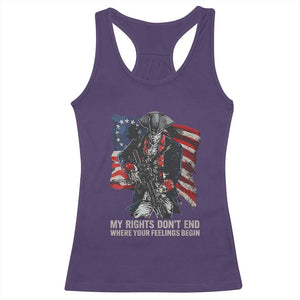 Gun Right 2A Racerback Tank Top My Rights Don't End Where Your Feelings Begin Retro Betsy Ross Flag TS02 Purple Print Your Wear