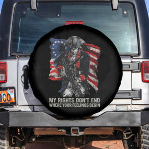 Gun Right 2A Spare Tire Cover My Rights Don't End Where Your Feelings Begin Retro Betsy Ross Flag TS02 No hole Black Print Your Wear