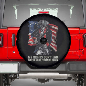 Gun Right 2A Spare Tire Cover My Rights Don't End Where Your Feelings Begin Retro Betsy Ross Flag TS02 Black Print Your Wear