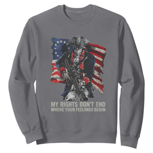 Gun Right 2A Sweatshirt My Rights Don't End Where Your Feelings Begin Retro Betsy Ross Flag TS02 Charcoal Print Your Wear