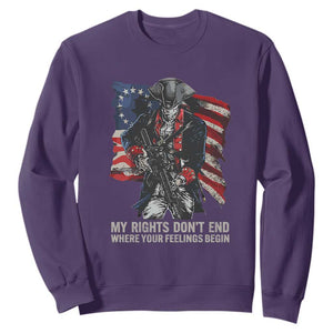 Gun Right 2A Sweatshirt My Rights Don't End Where Your Feelings Begin Retro Betsy Ross Flag TS02 Purple Print Your Wear