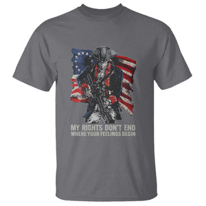 Gun Right 2A T Shirt My Rights Don't End Where Your Feelings Begin Retro Betsy Ross Flag TS02 Charcoal Print Your Wear