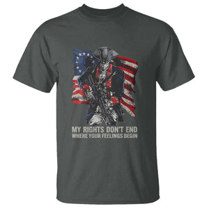 Gun Right 2A T Shirt My Rights Don't End Where Your Feelings Begin Retro Betsy Ross Flag TS02 Dark Heather Print Your Wear